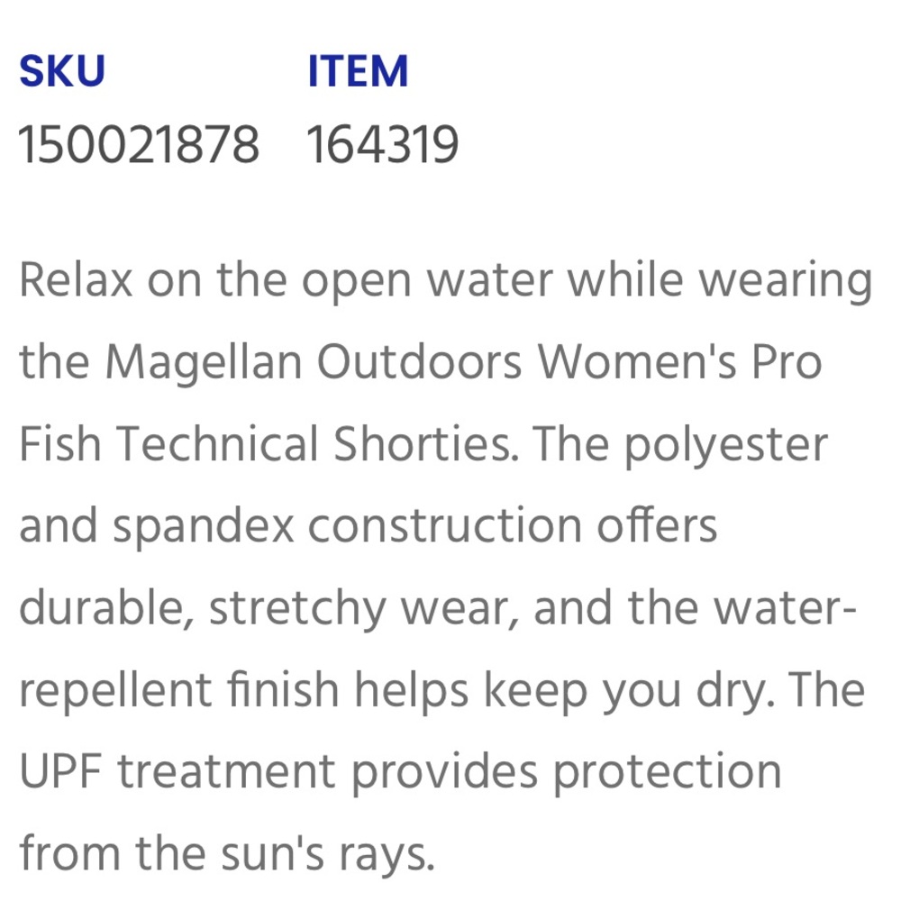Magellan Outdoors Women’s Pro Fish Technical shorts, sz Medium - Picture 4 of 9
